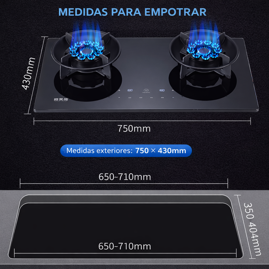 Encimera Eléctrica SmartTouch Doble con Llamas