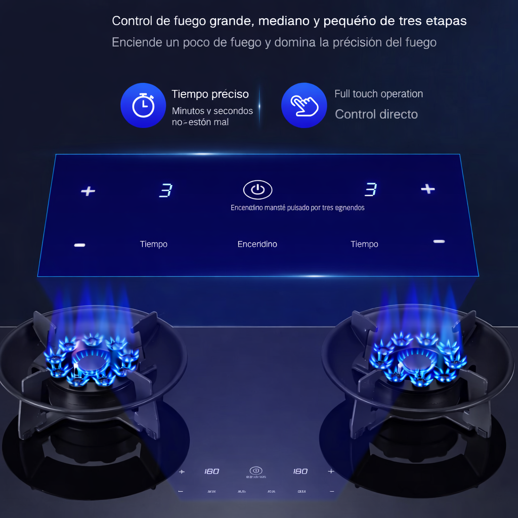 Encimera Eléctrica SmartTouch Doble con Llamas